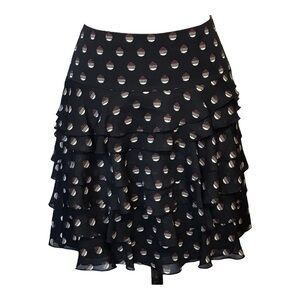 Black Ruffled Skirt with Pattern